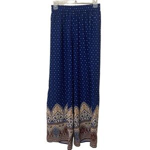 Boho Pullon wide leg pants‎ Medium elastic waist comfort bohemian